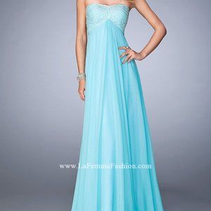 NWT 22363 Strapless Dress W/Crystal & Pearl Bodice